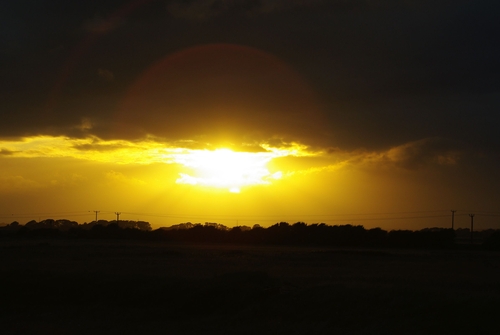 sunset near the camping