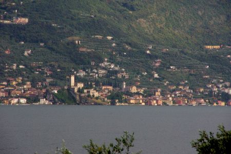 village on the other side of the lake