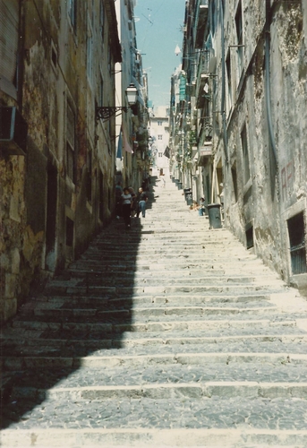 steep street in Lisbon